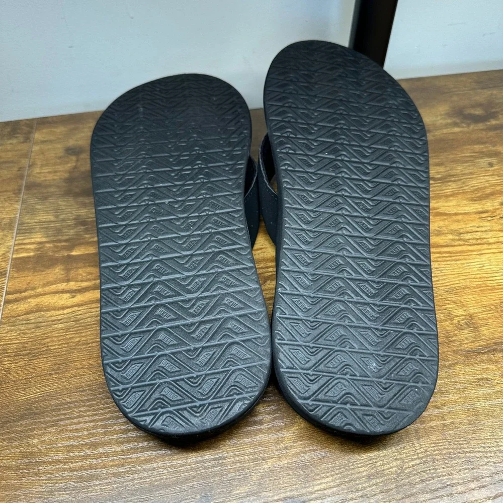 Reef Phantoms Mens Black Flip Flop Sandals Size 15 Arch Support Beach Casual
